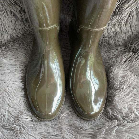 Coach Talia Tall Olive Green Rain Boots - Picture 3 of 12